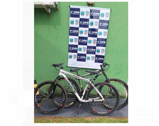 Imagem de compartilhamento para o artigo Polícia Militar de Chapadão do Sul recupera bicicletas furtadas da MS Todo dia